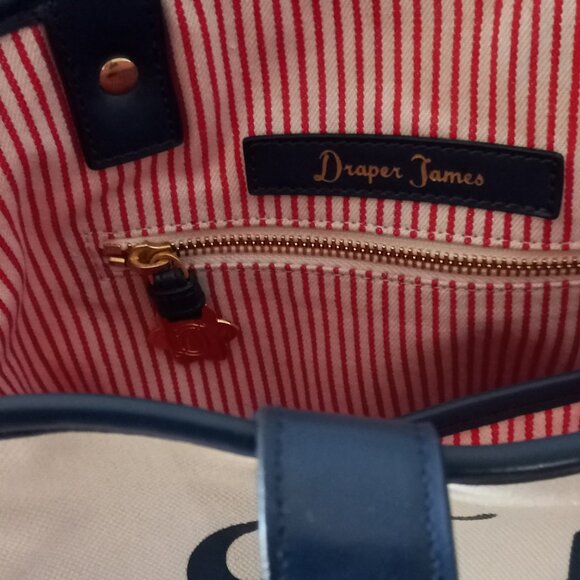 DRAPER JAMES Totes Y'all cream canvas tote bag with striped lining - Picture 16 of 16